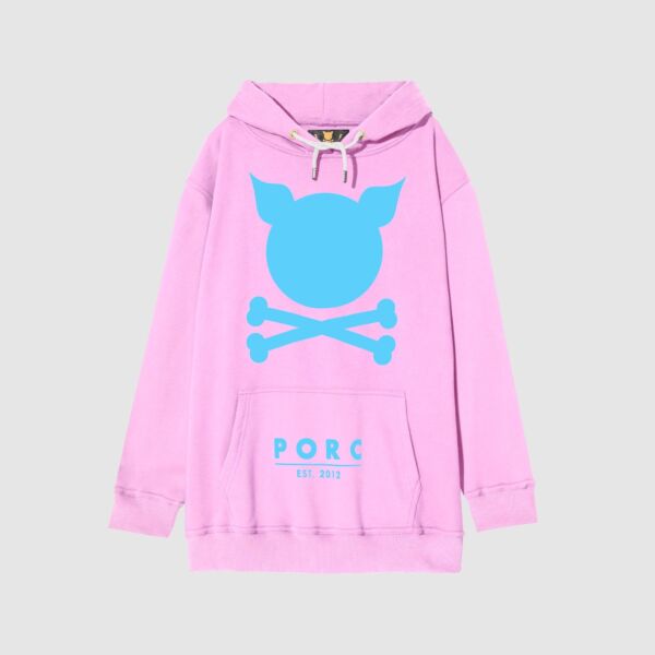 "Logo" Oversized Pale Rose Hooded Sweat