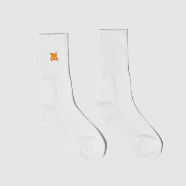 "Essential Logo" White/Burgundy Weekly Pack Socks