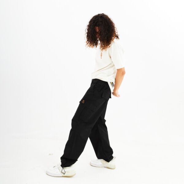 "Collect" Black Parachute Pants