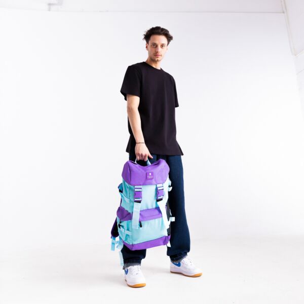 "Summit" Aqua/Purple Backpack