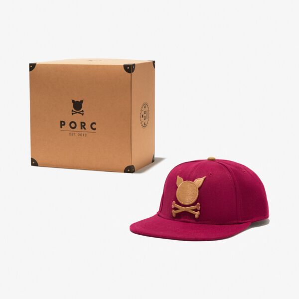 "Logo" Premium Snapback Burgundy/Brown