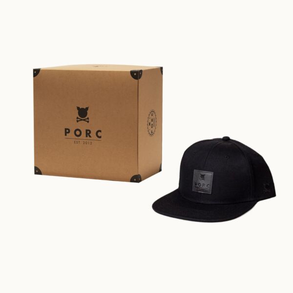"Logo" Leather Premium Snapback All Black