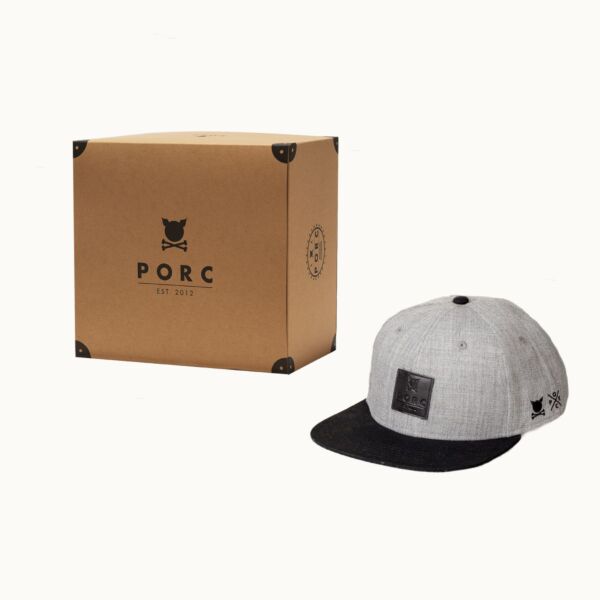 "Logo" Leather Premium Snapback Grey/Black