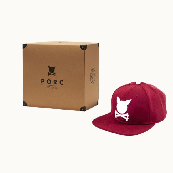 "Logo" Premium Snapback Burgundy/White