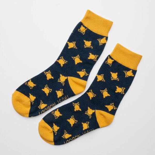 "Flag" Navy/Mustard Socks