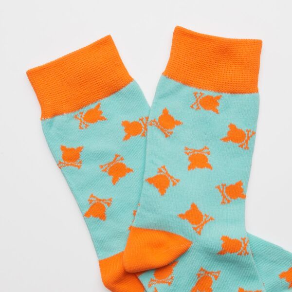 "Flag" Turquoise/Orange Socks