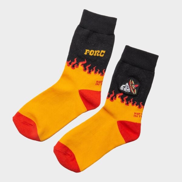 "Spicy" Black/Orange Socks
