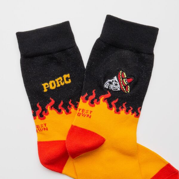 "Spicy" Black/Orange Socks