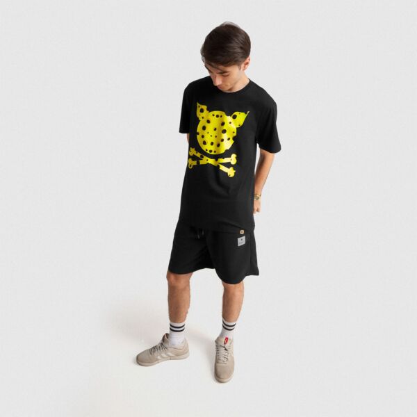 "Reflective Label" Black Sweatshorts