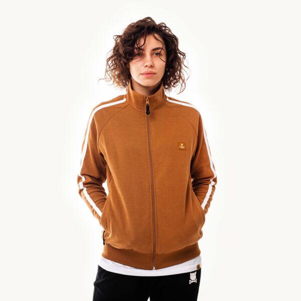 "Crooked" Brown Track Top