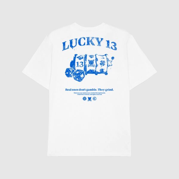"Lucky 13" White T-Shirt