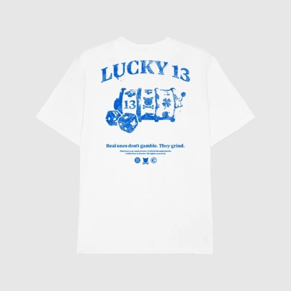"Lucky 13" White T-Shirt