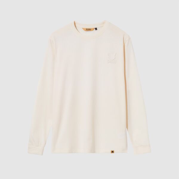 "Essential Logo" Off White Longsleeve T-Shirt