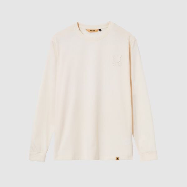 "Essential Logo" Off White Longsleeve T-Shirt