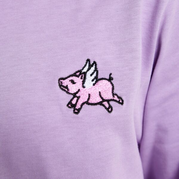 "Flying Pig" Lilac Longsleeve T-Shirt