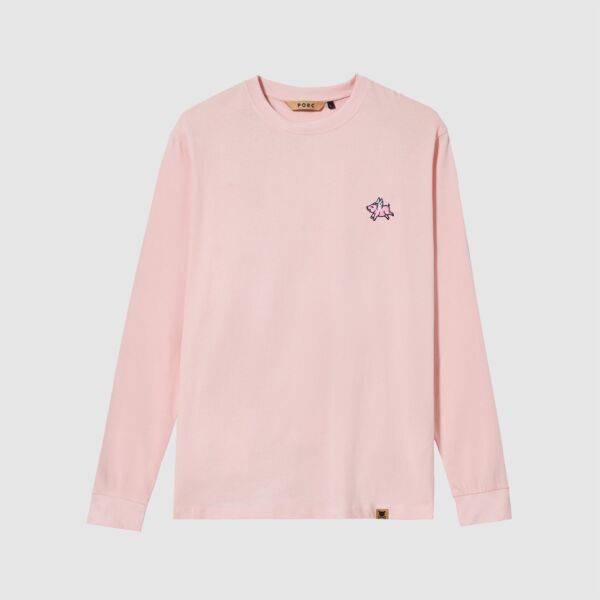 "Flying Pig" Pale Rose Longsleeve T-Shirt