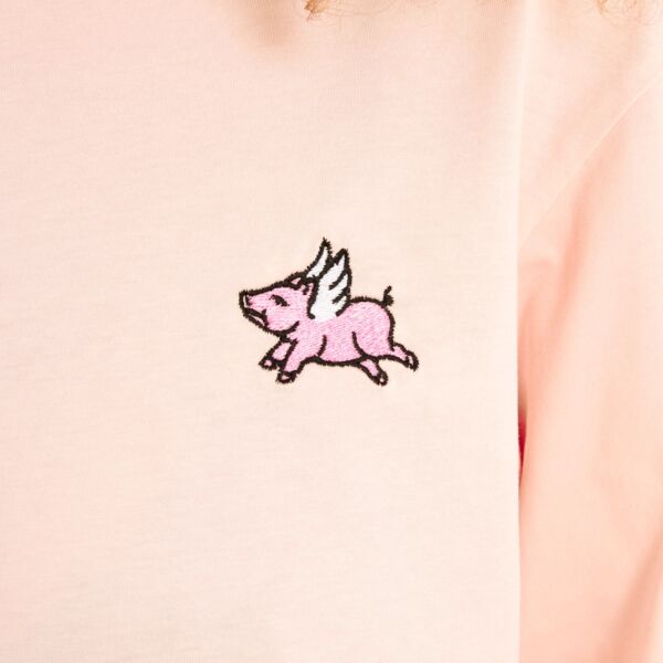 "Flying Pig" Pale Rose Longsleeve T-Shirt