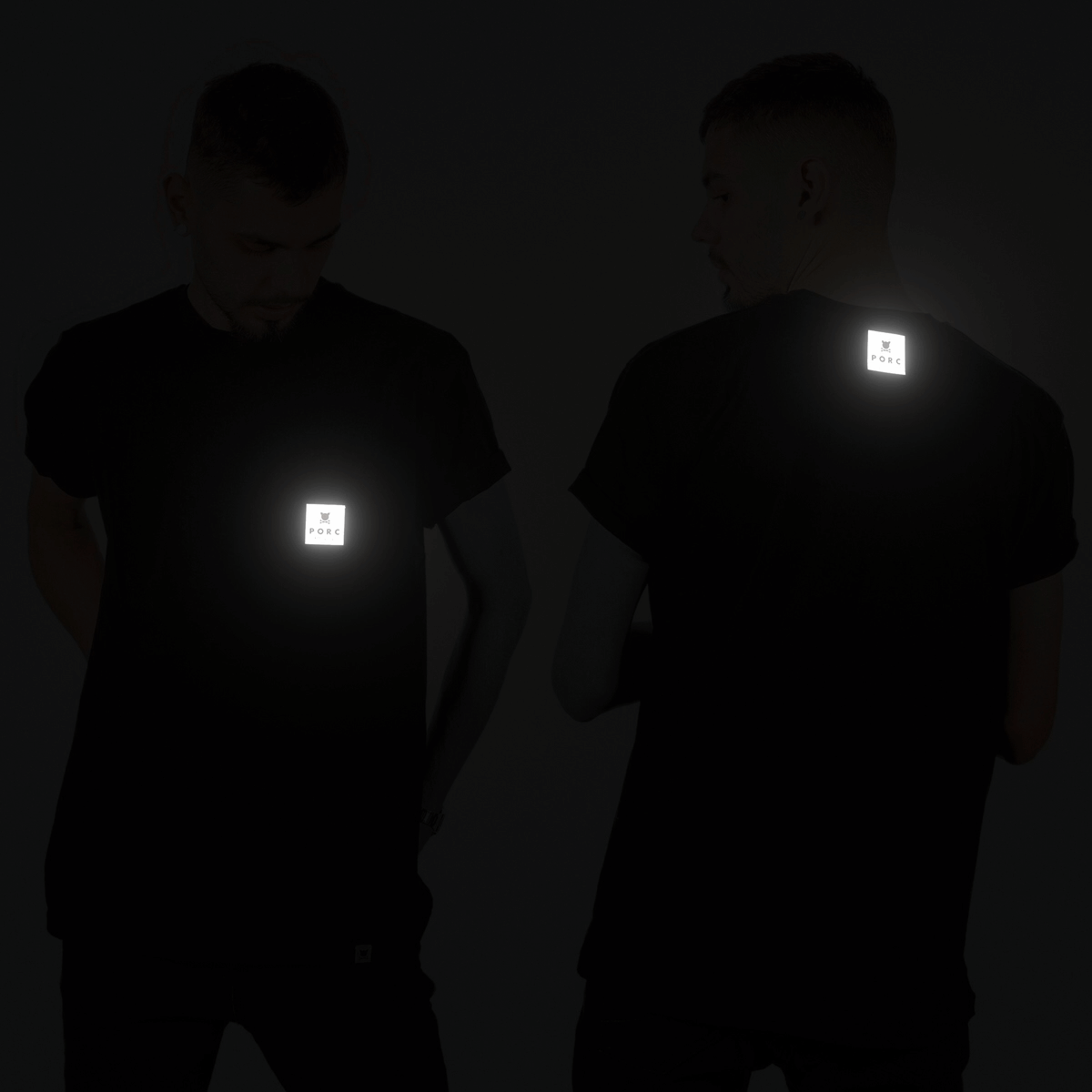 "Reflective Label" Black T-Shirt